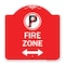 Signmission Fire Zone No Parking & Arrow Pointing Left & Right Heavy-Gauge Alum Sign, 18" x 18", RW-1818-23975 A-DES-RW-1818-23975 - alternate 1